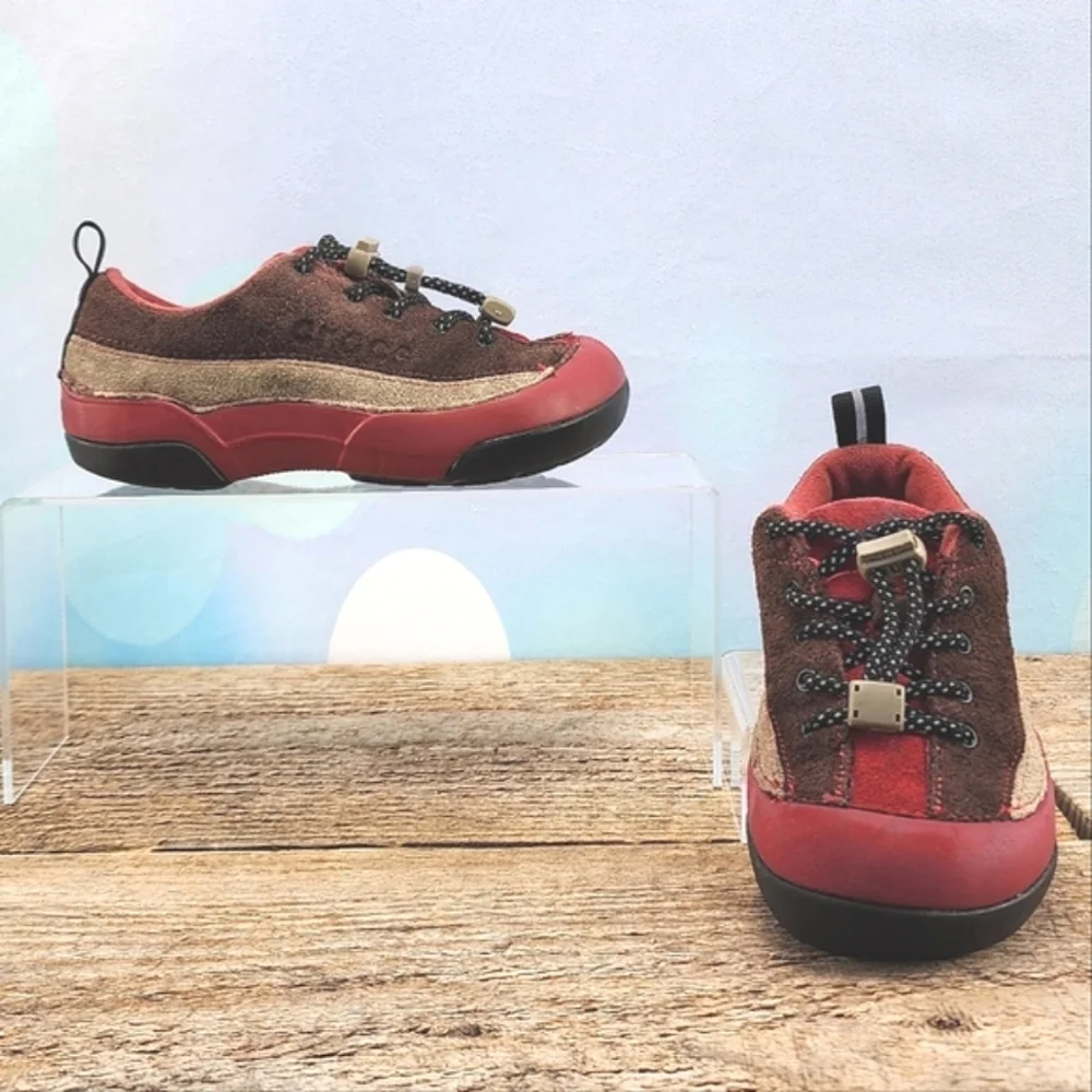 CROCS – Comfy red/brown shoes, toddler size 12